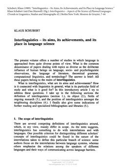 Interlinguistics