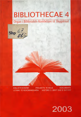 BIB'lioth ECAE 4 Organ I Bibliotekës Kombëtare Të Shqipërisë