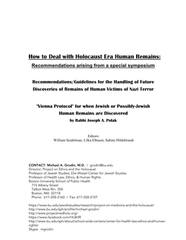 Final How to Deal with Holocaust Era Human Remains