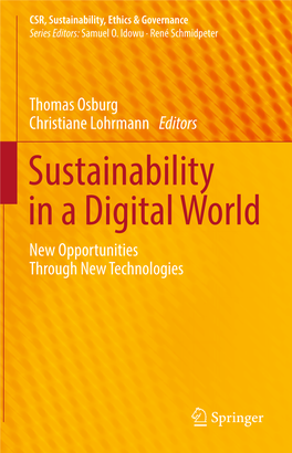 Sustainability in a Digital World New Opportunities Through New Technologies CSR, Sustainability, Ethics & Governance