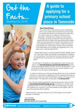 A Guide to Applying for a Primary School Place in Tameside
