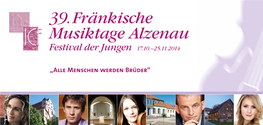 39.Fränkische Musiktage Alzenau Festival Der Jungen 17.10.–25.11.2014
