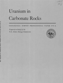 Uranium in Carbonate Rocks