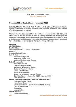 Census of New South Wales November 1828
