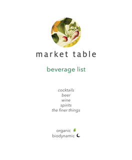 Beverage List