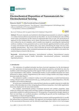 Electrochemical Deposition of Nanomaterials for Electrochemical Sensing