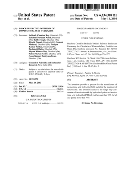 (12) United States Patent (10) Patent No.: US 6,734,309 B1 Ray Et Al