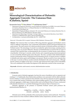 Mineralogical Characterization of Dolomitic Aggregate Concrete: the Camarasa Dam (Catalonia, Spain)