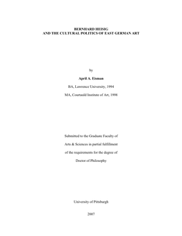 Bernhard Heisig and the Cultural Politics of East German Art