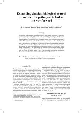 Expanding Classical Biological Control of Weeds with Pathogens in India: the Way Forward