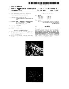 (12) Patent Application Publication (10) Pub. No.: US 2017/0042146 A1 MMARAJU Et Al