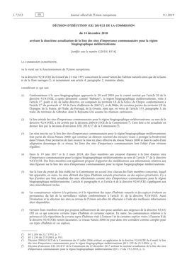 Décision D'exécution (UE) 2019/22 De La Commission Du 14 Décembre 2018 Arrêtant La Douzième Actualisation De La Liste