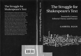 Struggle for Shakespeare's Text