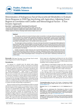 Determination of Endogenous Faecal Glucocorticoid Metabolites To