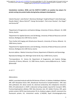 Cytoskeleton Members, Mvbs and the ESCRT-III Hvsnf7s Are Putative Key Players for Protein Sorting Into Protein Bodies During Barley Endosperm Development