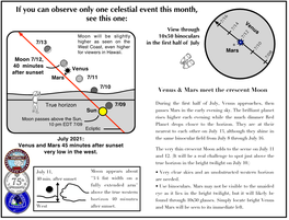 If You Can Observe Only One Celestial Event This Month, See This One: Earthshine 7/16 Venus View Through 7/14