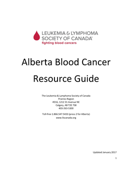 Alberta Blood Cancer Resource Guide