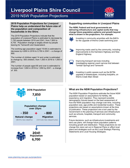 Liverpool Plains Shire Council 2019 NSW Population Projections