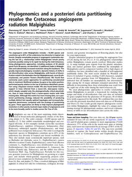 Phylogenomics and a Posteriori Data Partitioning Resolve the Cretaceous Angiosperm Radiation Malpighiales