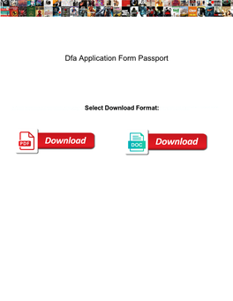 Dfa Application Form Passport