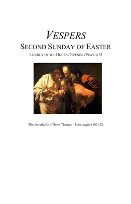 Vespers Second Sunday of Easter Liturgy of the Hours / Evening Prayer Ii