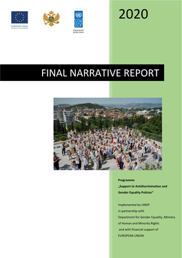 Final Narrative Report Support to Antidiscrimination and Gender