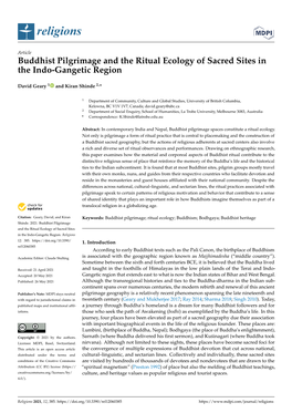 Buddhist Pilgrimage and the Ritual Ecology of Sacred Sites in the Indo-Gangetic Region