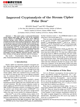 Improved Cryptanalysis of the Stream Cipher Polar Bear