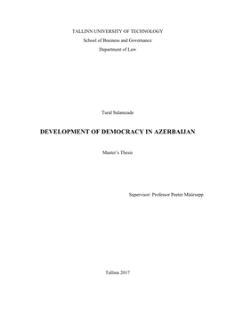 Development of Democracy in Azerbaijan