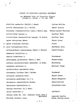 An Emended List of Vascular Plants George N. Avery -- 24 Jan 1978