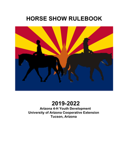 Horse Show Rulebook 2019-2022