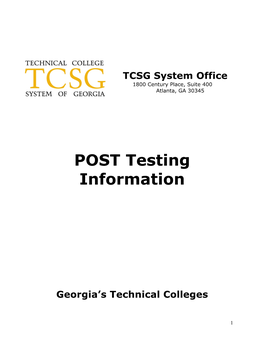 POST Testing Information