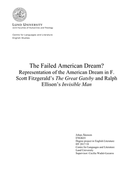 The Failed American Dream? Representation of the American Dream in F