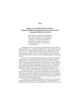 Rakim, Ice Cube Then Watch the Throne: Engaged Visibility Through Identity Orchestration and the Language of Hip-Hop Narratives