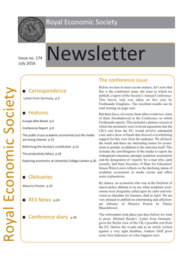 The Society's Newsletter