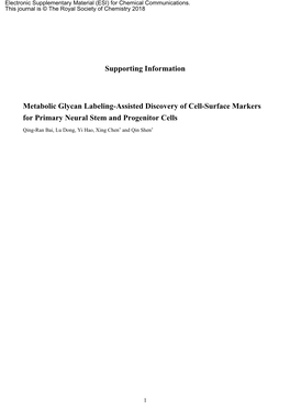 Supporting Information Metabolic Glycan Labeling-Assisted