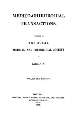 Medical and Chirurgical Society