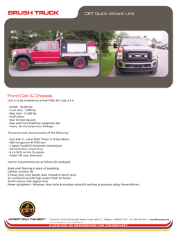 BRUSH TRUCK CET Quick Attack Unit