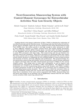 Next-Generation Maneuvering System with Control-Moment Gyroscopes for Extravehicular Activities Near Low-Gravity Objects