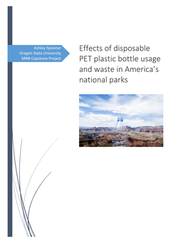 Effects of Disposable PET Plastic Bottle Usage and Waste in America's