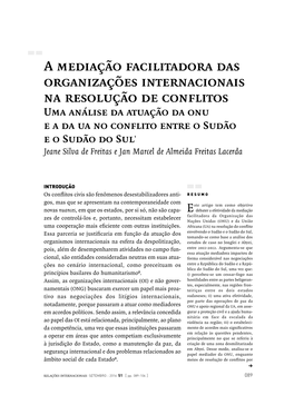 A Mediação Facilitadora Das Organizações Internacionais Na