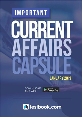 Current Affairs Monthly Capsule I January 2019 Current 1