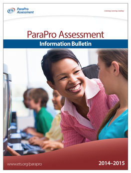 Parapro Assessment Information Bulletin 2014-2015