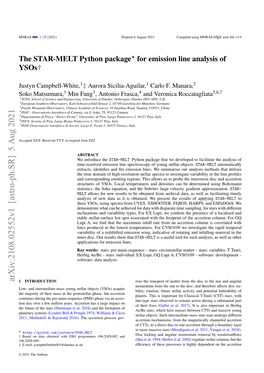 The STAR-MELT Python Package for Emission Line Analysis of Ysos