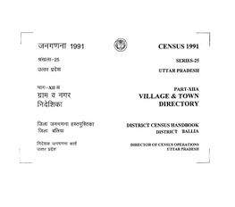 District Census Handbook, Balla, Part XII-A, Series-25, Uttar Pradesh