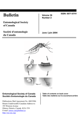 Bulletin Volume 36 Number 2 Entomological Society of Canada