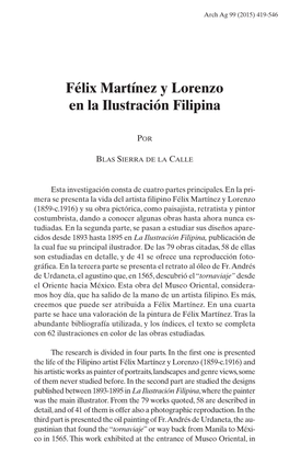 Félix Martínez Y Lorenzo En La Ilustración Filipina