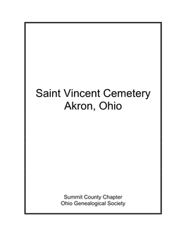 Saint Vincent Cemetery Akron, Ohio