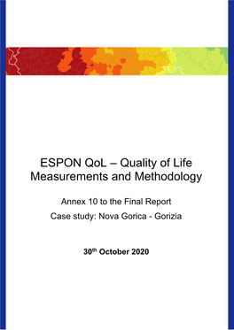ESPON Qol – Quality of Life Measurements and Methodology