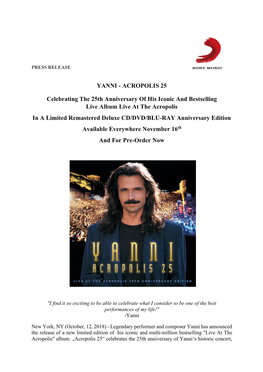 Yanni - Acropolis 25